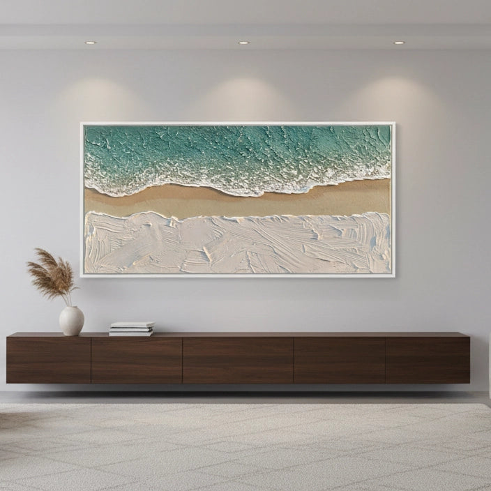 2Textured Turquoise Sea Painting #TTCO110