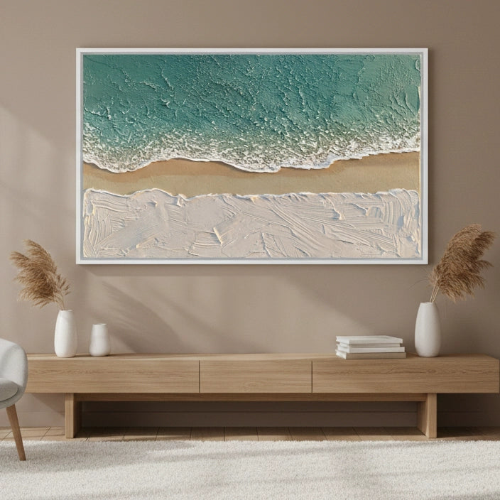 2Textured Turquoise Sea Painting #TTCO110