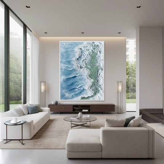 Textured Turquoise Surf Painting #TTSU110