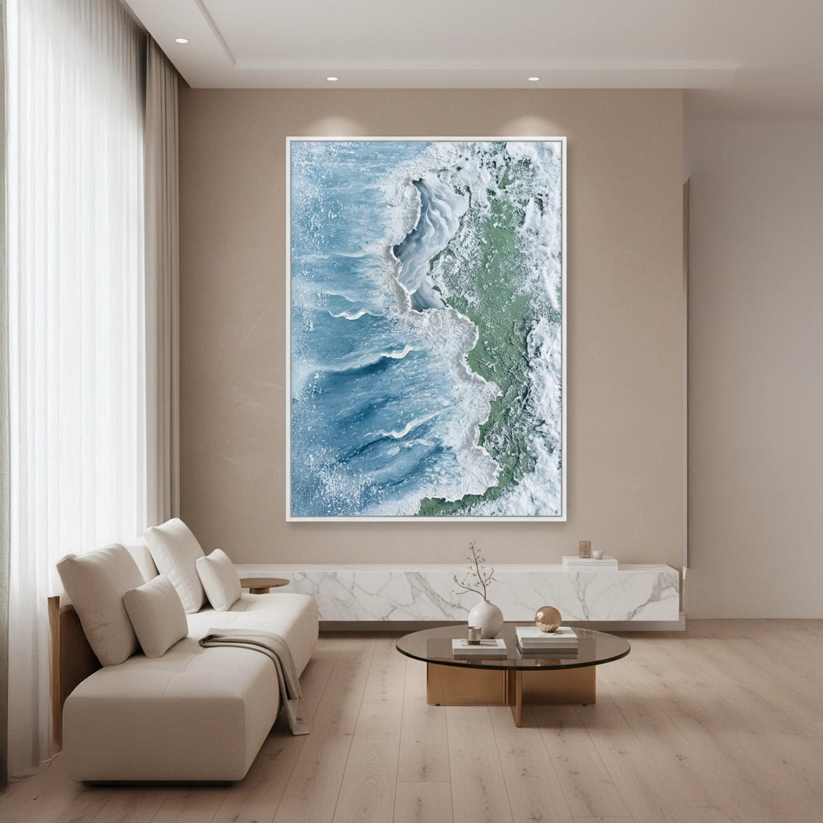 2Textured Turquoise Surf Painting #TTSU110