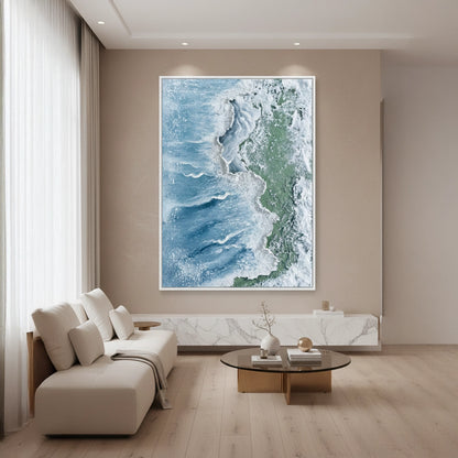 Textured Turquoise Surf Painting #TTSU110