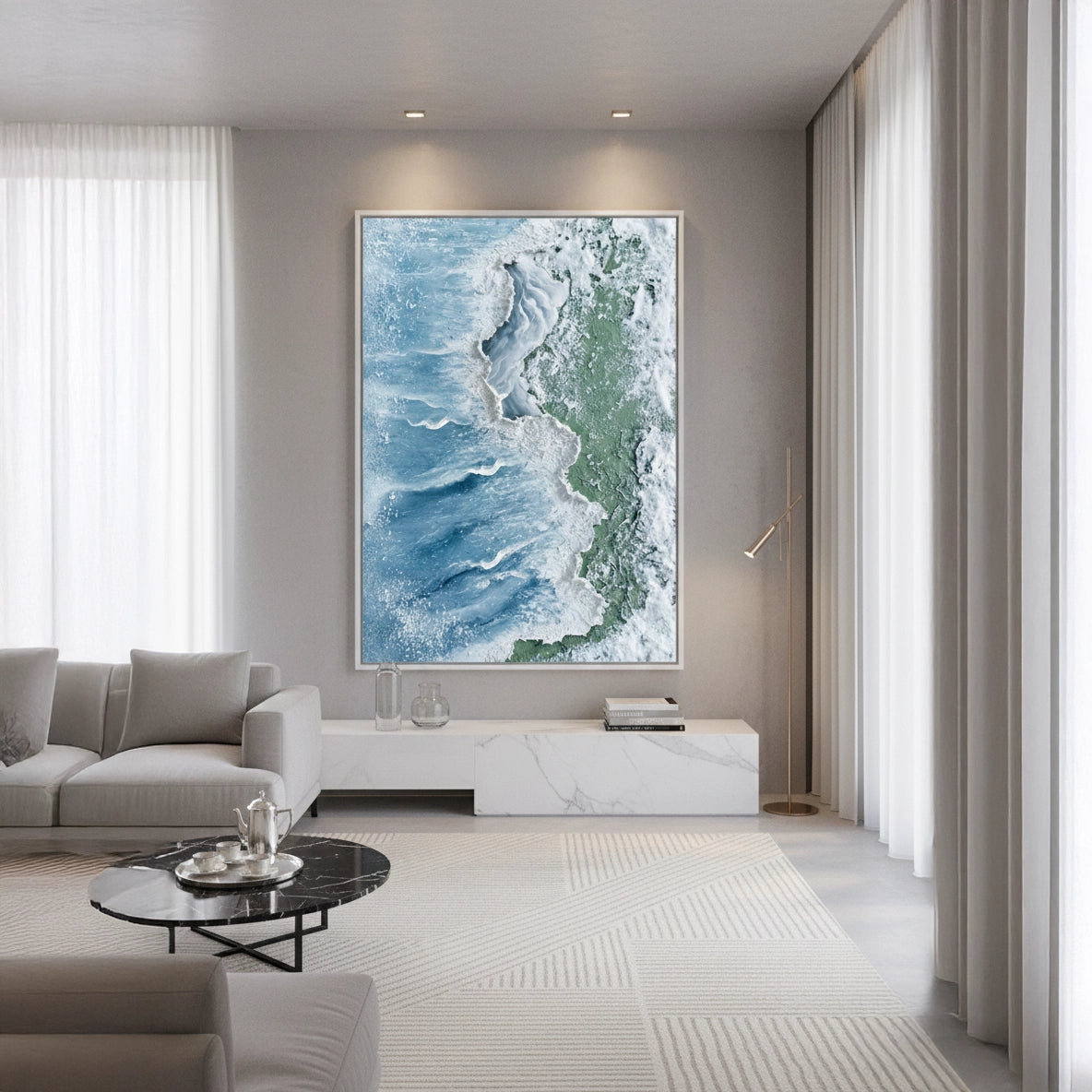2Textured Turquoise Surf Painting #TTSU110
