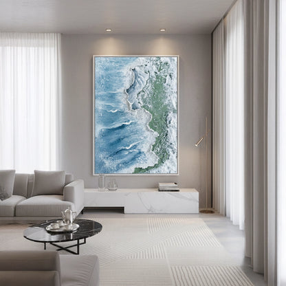 Textured Turquoise Surf Painting #TTSU110
