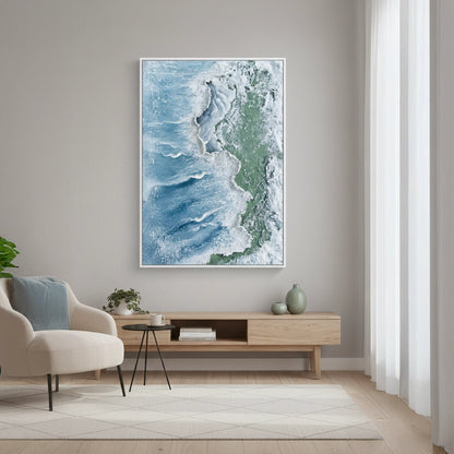 Textured Turquoise Surf Painting #TTSU110