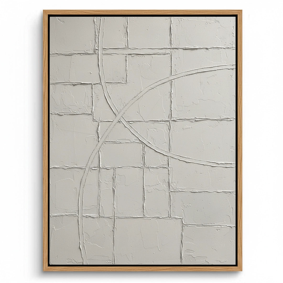 2Textured White Geometric Painting #TWGE110
