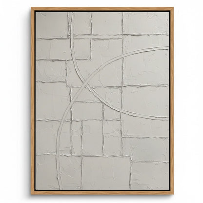 Textured White Geometric Painting #TWGE110