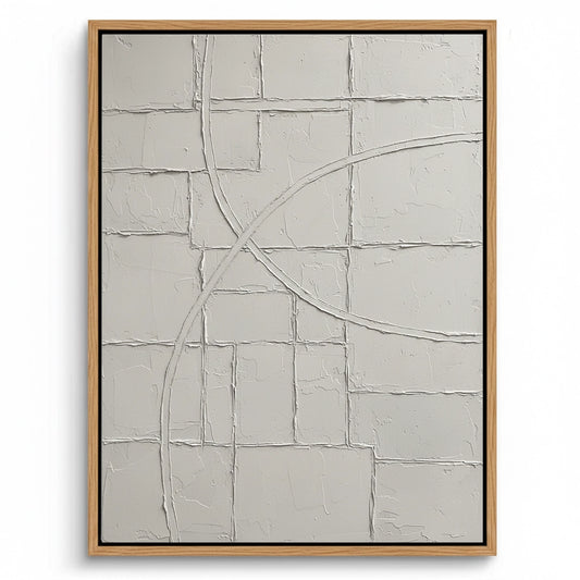 Textured White Geometric Painting #TWGE110