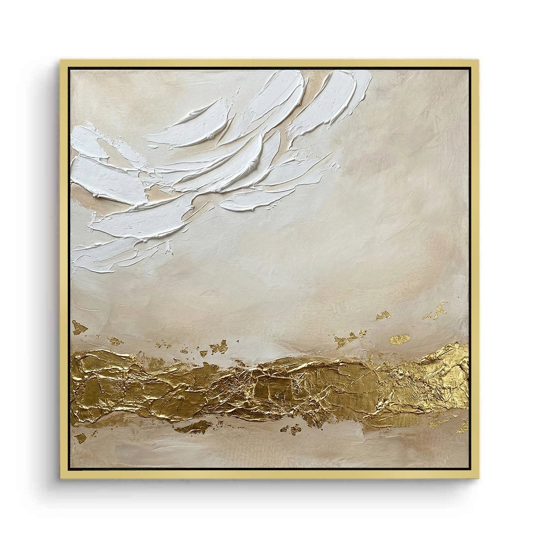 2Textured White Gold Abstract #TWGA909