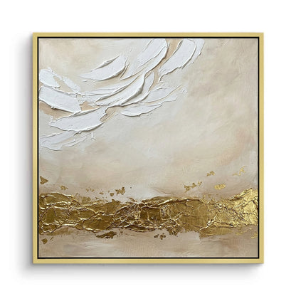 Textured White Gold Abstract #TWGA909