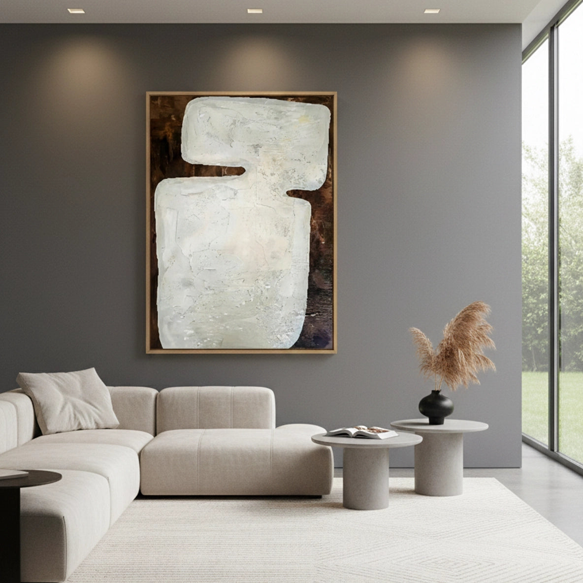 2Textured White Monolith Painting #TWMO110