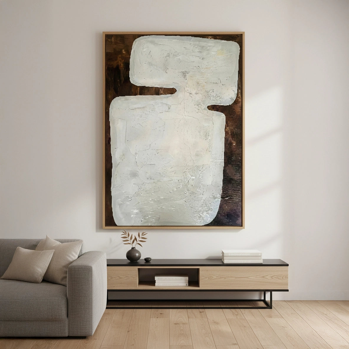 2Textured White Monolith Painting #TWMO110