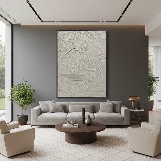 Textured White Vortex Painting #TWVO110
