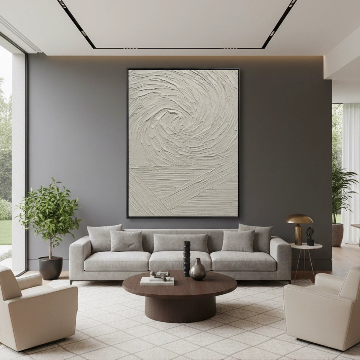 2Textured White Vortex Painting #TWVO110