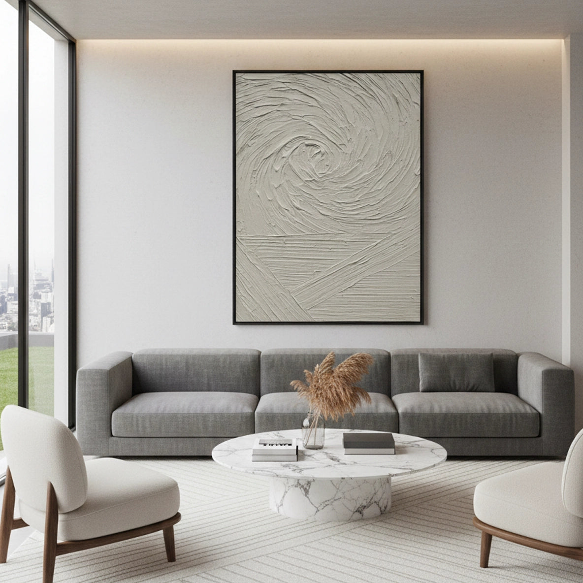 2Textured White Vortex Painting #TWVO110