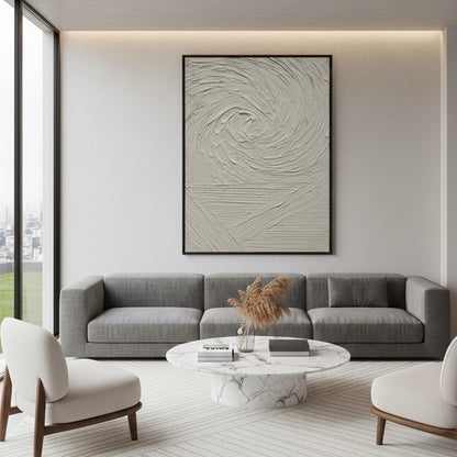 Textured White Vortex Painting #TWVO110