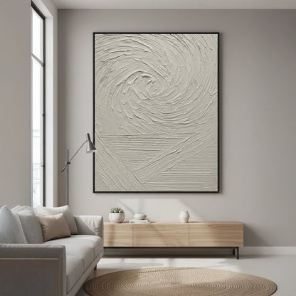 Textured White Vortex Painting #TWVO110