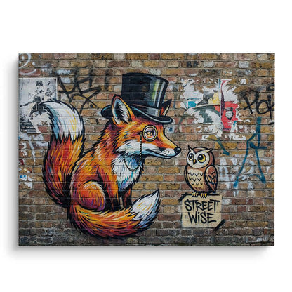The Dapper Fox and Owl - Canvas