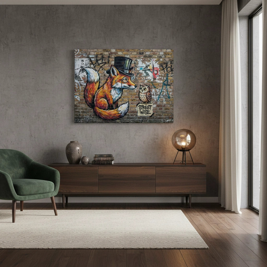 The Dapper Fox and Owl - Canvas