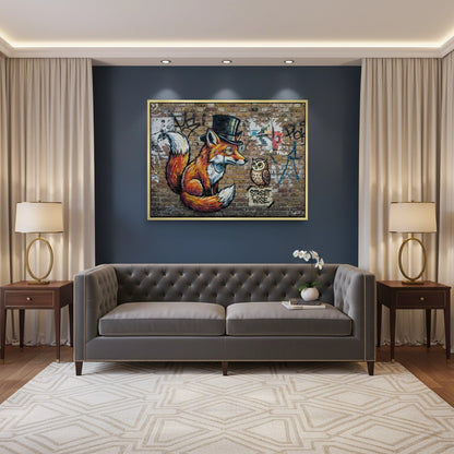 The Dapper Fox and Owl - Canvas