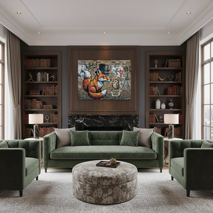 The Dapper Fox and Owl - Canvas