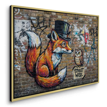 The Dapper Fox and Owl - Canvas