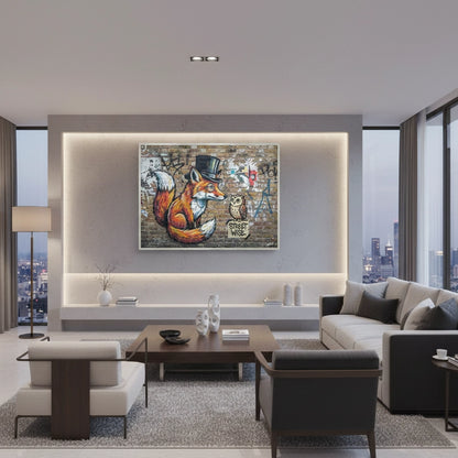 The Dapper Fox and Owl - Fine Art