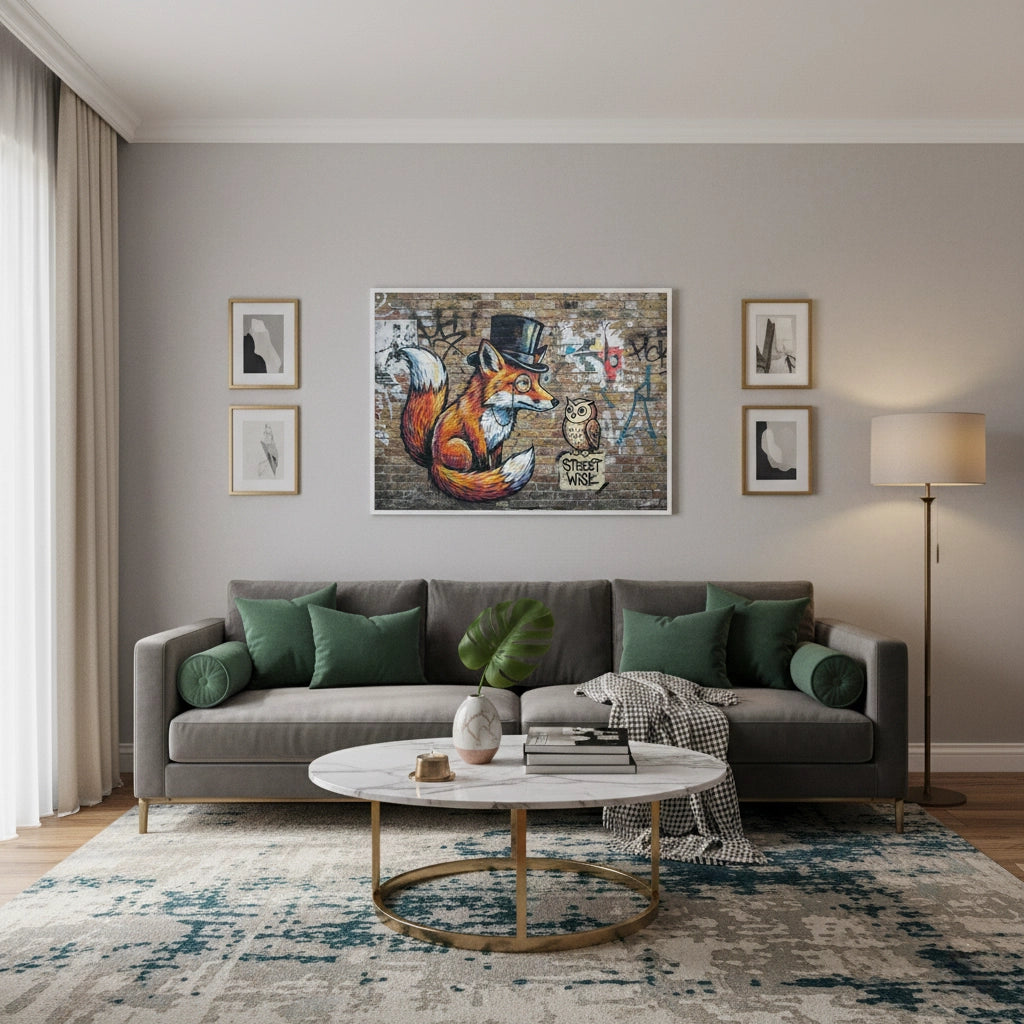 The Dapper Fox and Owl - Fine Art