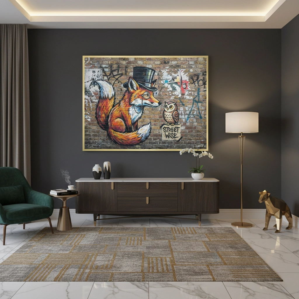 The Dapper Fox and Owl - Fine Art