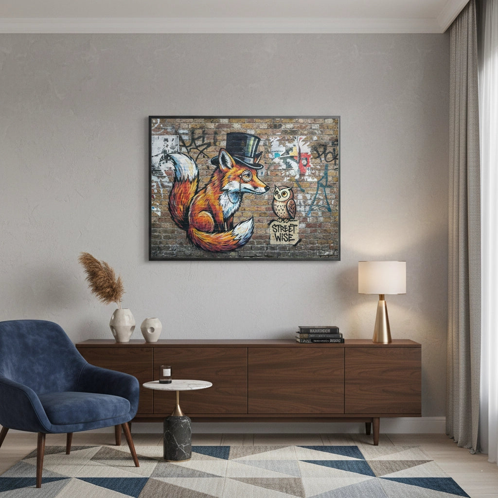 The Dapper Fox and Owl - Fine Art