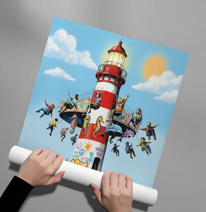 The Lighthouse Carousel - Poster