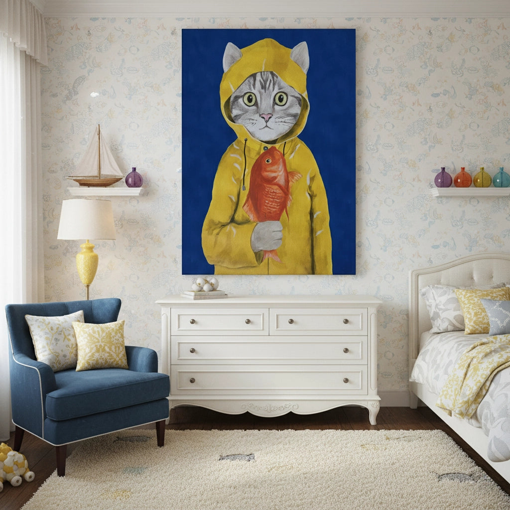 The Rainy Day Catch - Canvas - Jasmineart.ae