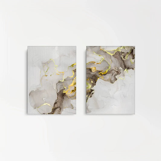 Liquid Gold Diptych Set of 2 - Canvas - Jasmineart.ae