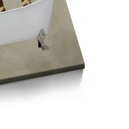 Three Giraffes Bathing - Canvas