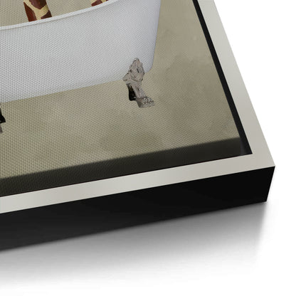 Three Giraffes Bathing - Canvas