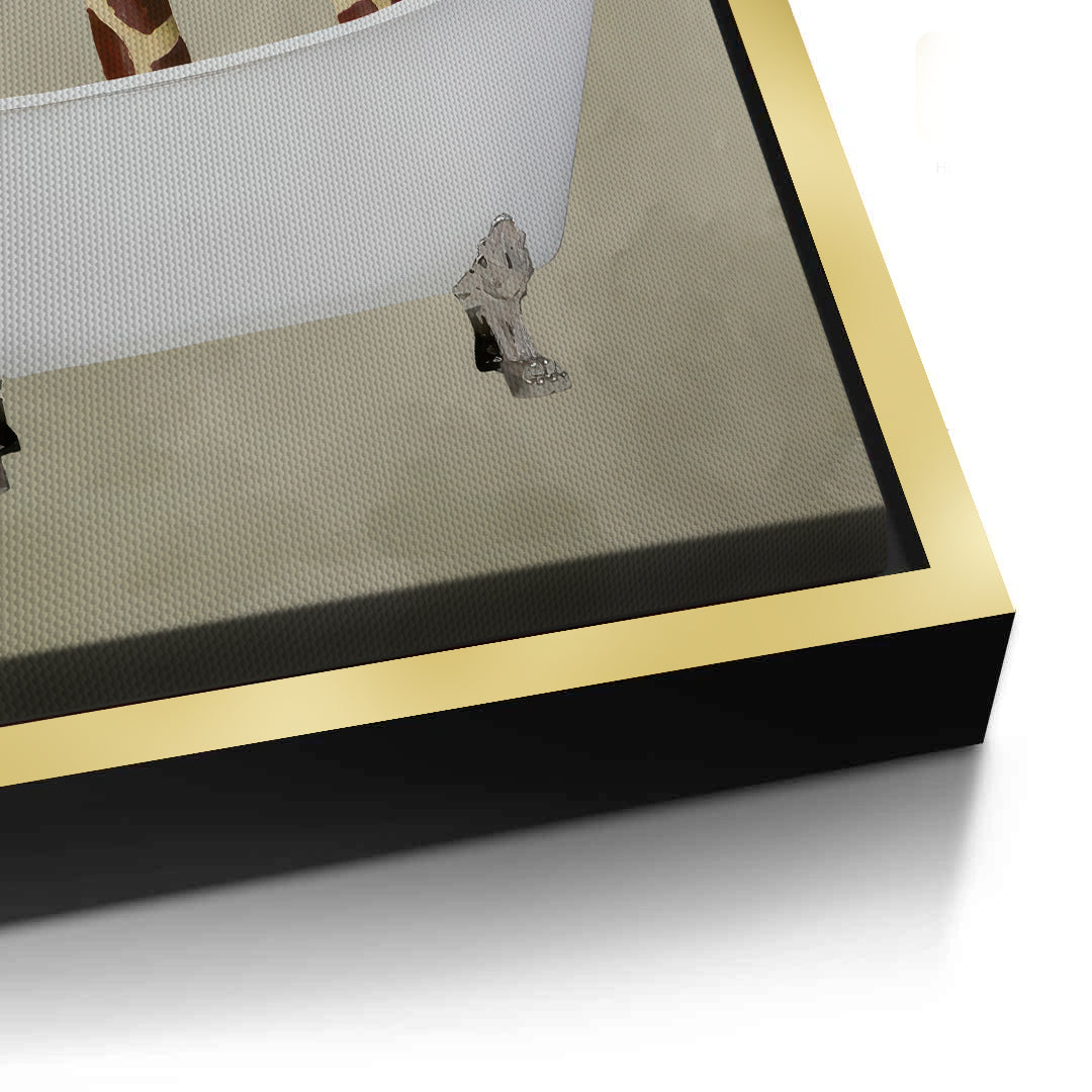 2Three Giraffes Bathing - Canvas