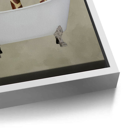 Three Giraffes Bathing - Canvas