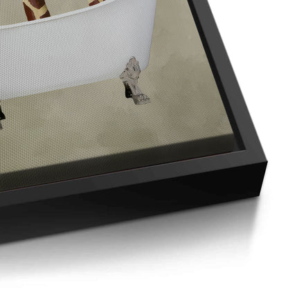 Three Giraffes Bathing - Canvas