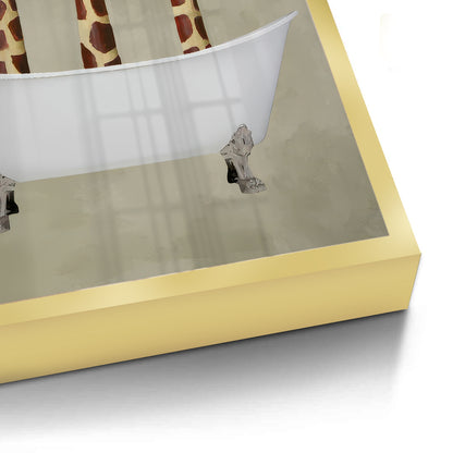 Three Giraffes Bathing - Fine Art