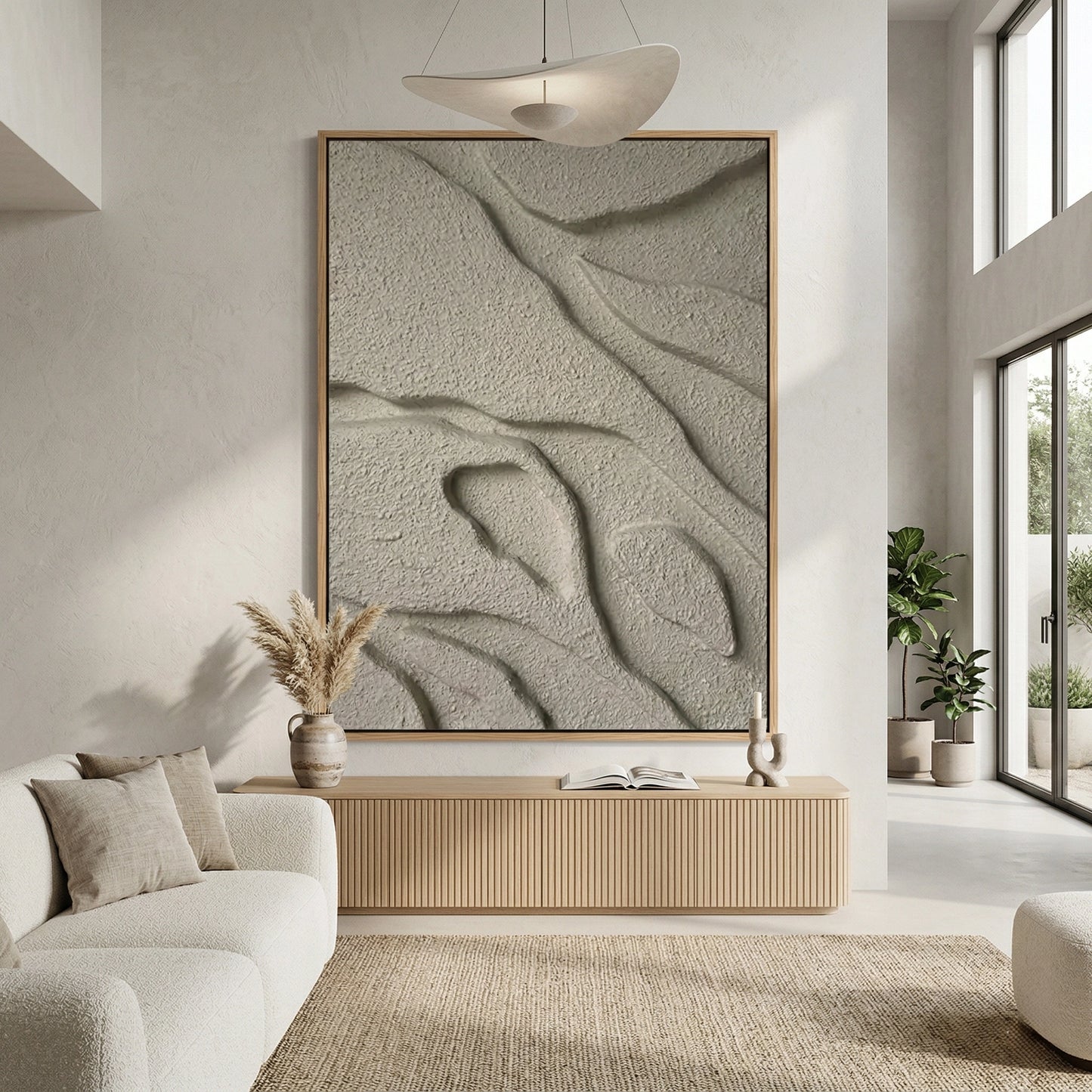 2Tidal Plaster contemporary art print, soothing muted palette, stylish UAE living room