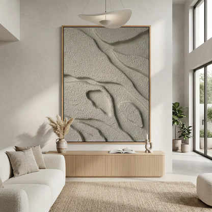 Tidal Plaster contemporary art print, soothing muted palette, stylish UAE living room