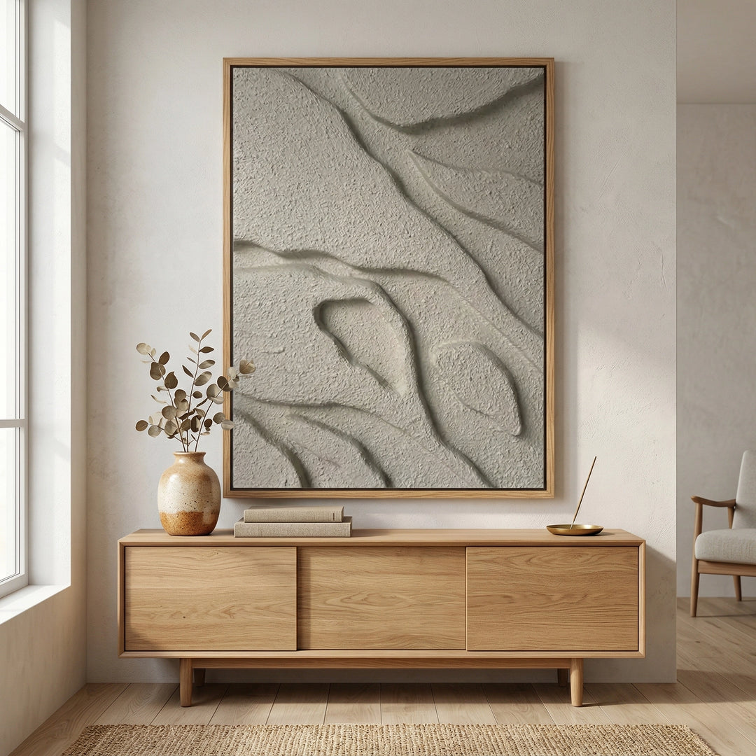 Tidal Plaster elegant abstract artwork, luxury home accent, modern UAE interiors