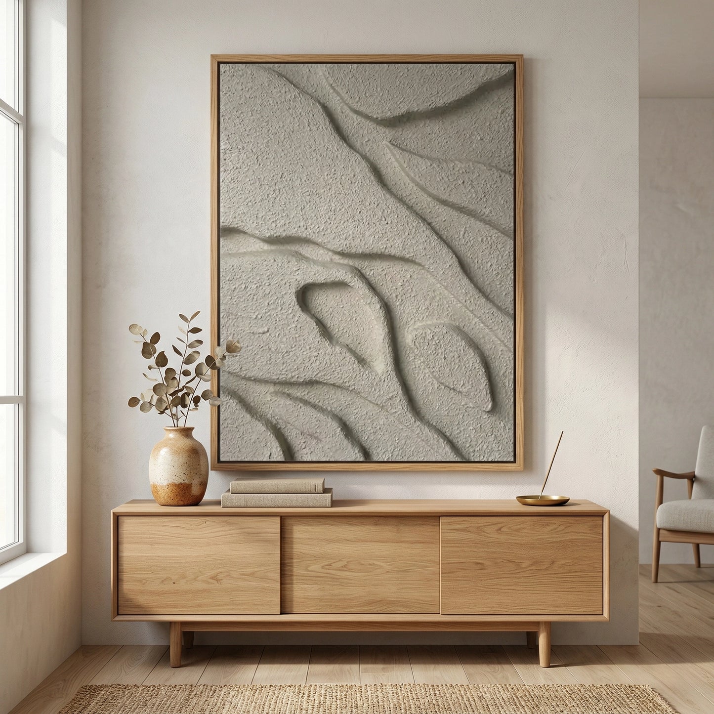 2Tidal Plaster elegant abstract artwork, luxury home accent, modern UAE interiors