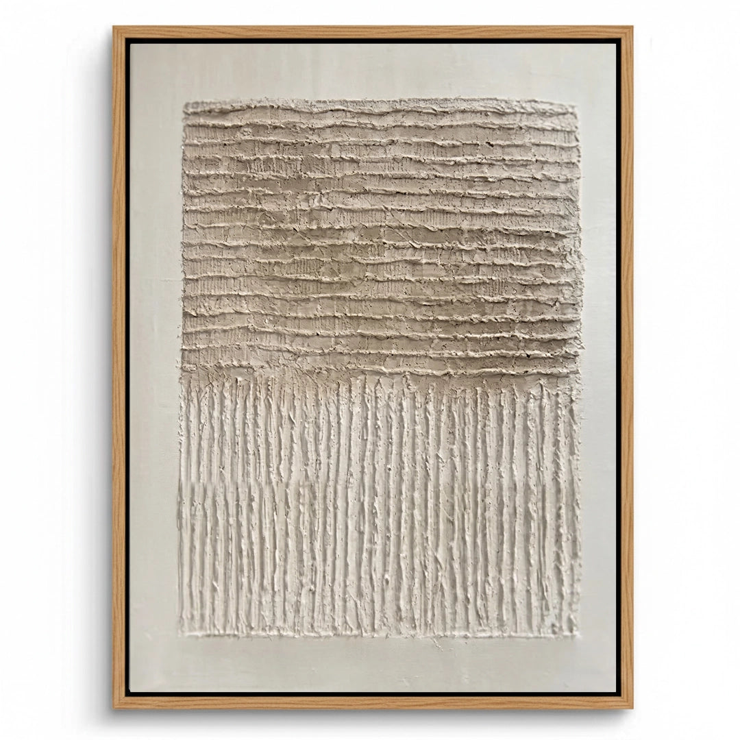 2Abstract 'Tonal Earth Textures' set of 2 textured canvases in a monochromatic clay and bone-white palette, premium gallery wall decor available in the UAE
