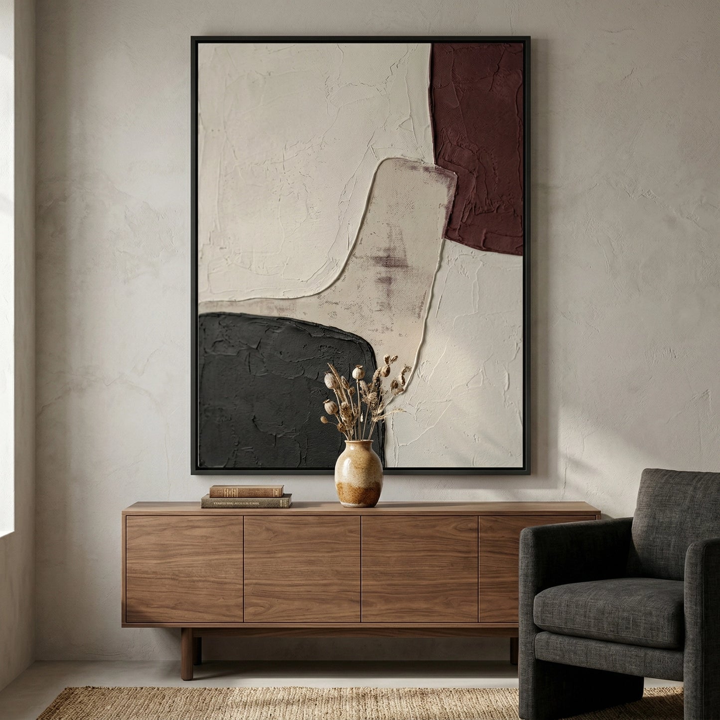 2Abstract Tonal Fragment canvas with fragmented shapes and contemporary wall décor style