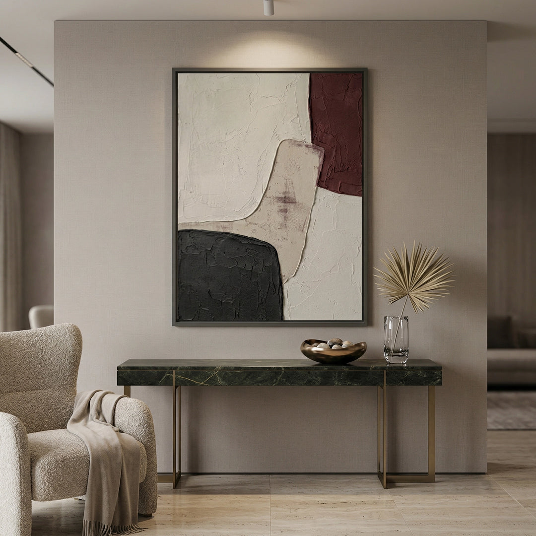 Minimalist Tonal Fragment artwork blending soft neutrals and modern abstract patterns