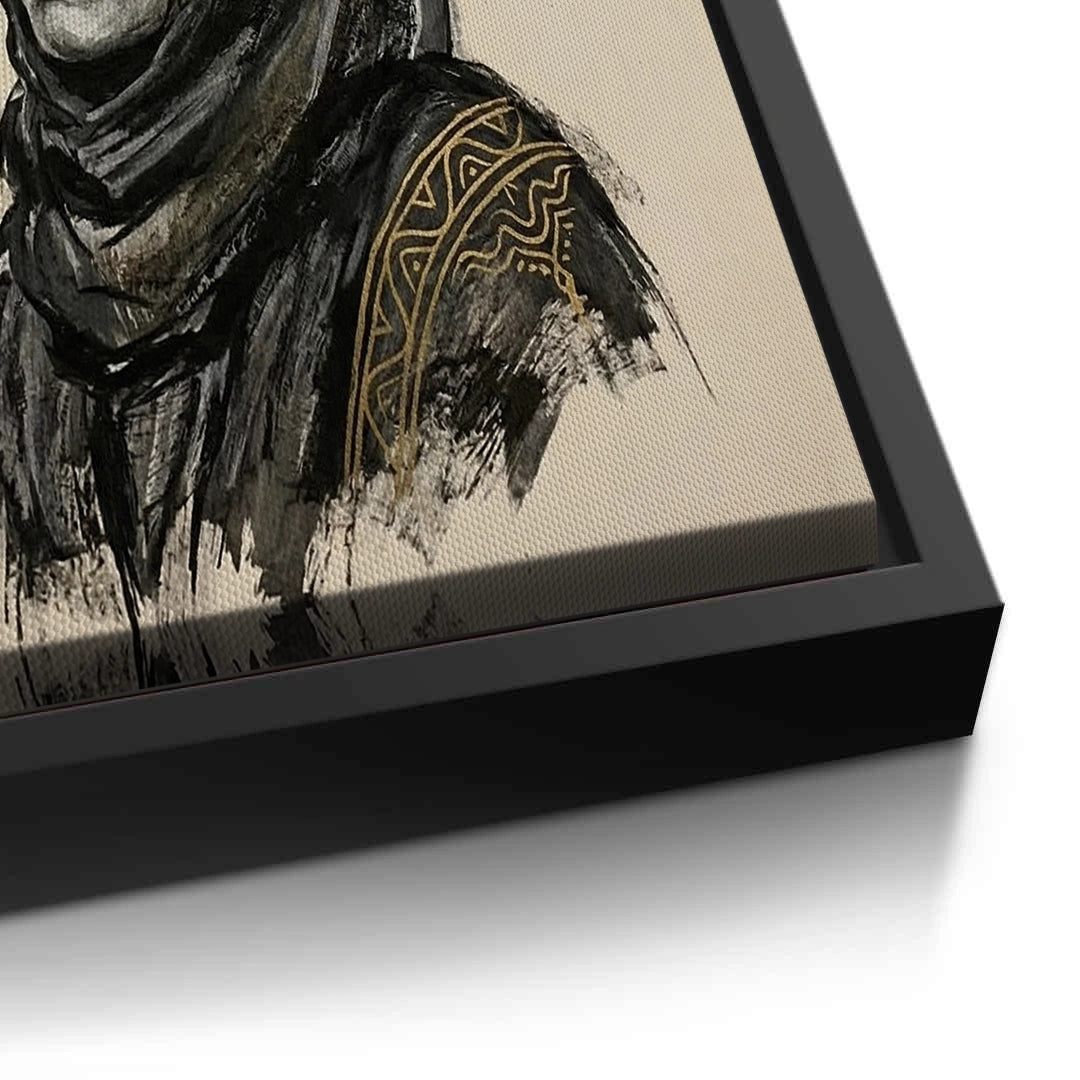 2Traditional Gold Battoulah Mask - Canvas