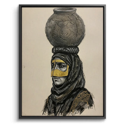 Traditional Gold Battoulah Mask - Canvas