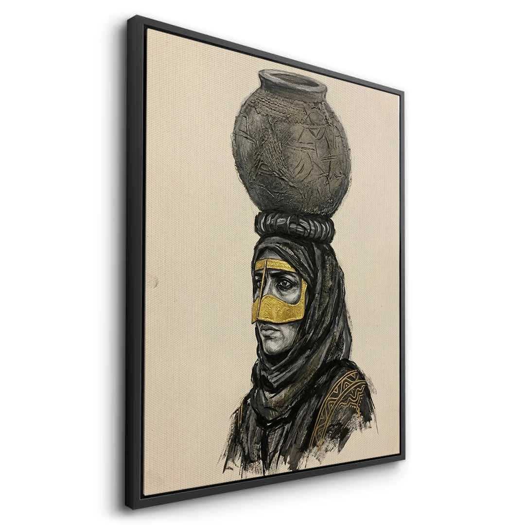 2Traditional Gold Battoulah Mask - Canvas