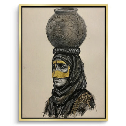 Traditional Gold Battoulah Mask - Canvas