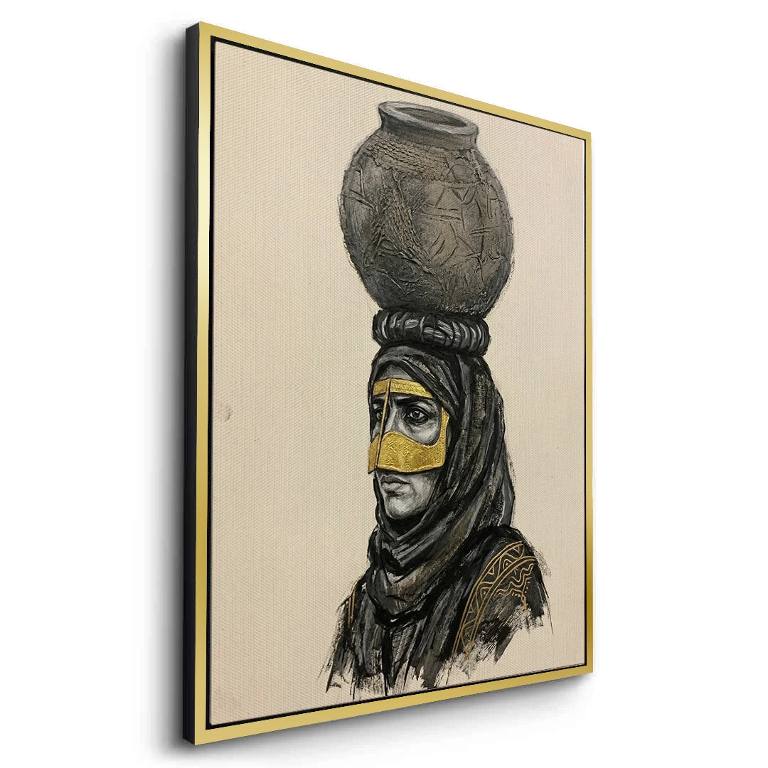2Traditional Gold Battoulah Mask - Canvas